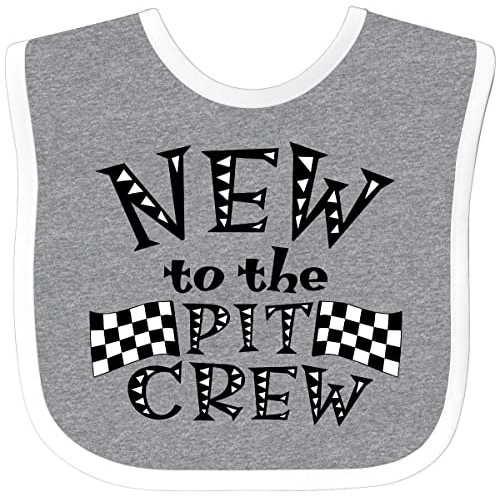inktastic New To the Pit Crew Racing Flags Baby Bib