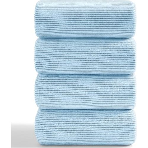 4 Piece Bath Towel Set 35"x70"Oversized Bath Towel for Bathroom Ultra Soft Fluffy Extra Large Bath Sheet Luxury Premium Bathroom Towel Highly Absorbent Quick Dry Shower Towel for Hotel Spa,Blue White