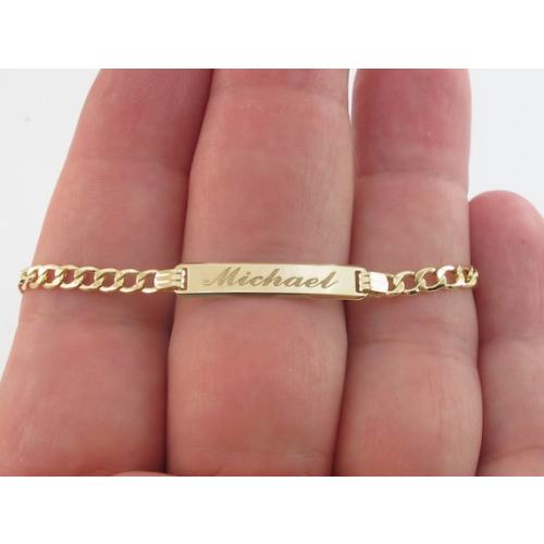 Baby ID Name Bracelet 14k Solid Yellow Gold Gold Cuban Link for Boys and Girls Adjustable - Etsy (Zion Genesis)