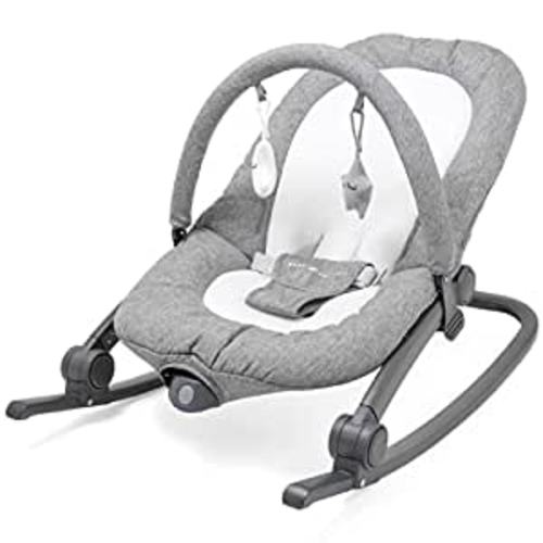 Amazon.com : Baby Delight Aura Deluxe | Portable Baby Bouncer for Infants | Baby Rocker | Quilted Charcoal Tweed : Baby