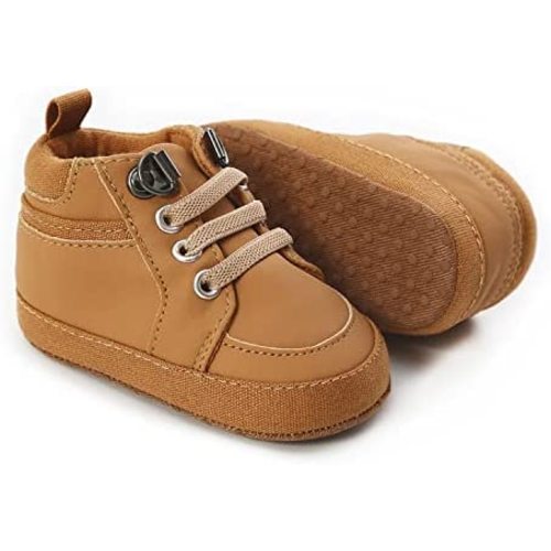 CENCIRILY Baby Boys Girls High Top Sneakers Soft Soles Anti Skid Infant Ankle Shoes Toddler Prewalker First Walking Crib Shoes