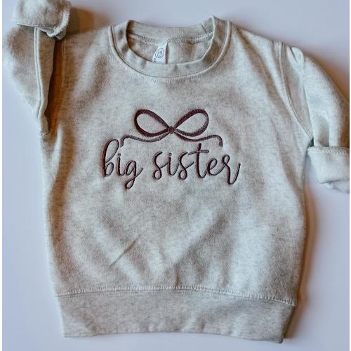 Bow Big Sister Sweatshirt for Girls Sweatshirt Big Sister Shirt with Bows for Sibling Announcement New Baby Sibling Shirt for Big Sis Shirt