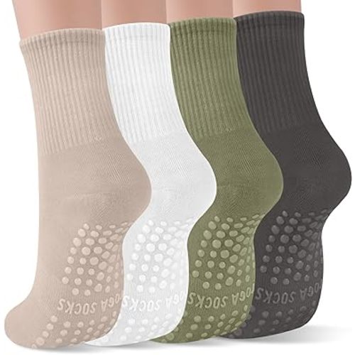 YSense Pilates Grip Socks for Women Non Slip, Yoga Barre Grippy Socks for Pilates, Dance, Ballet, Barre, Hospital