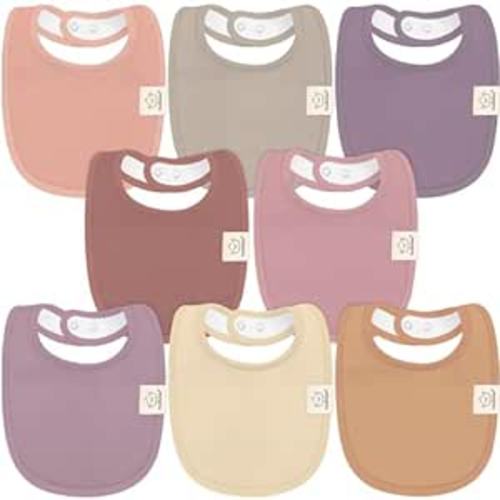 8-Pack Organic Baby Bibs for Girls & Boys - Teething Baby Bib, Baby Boy Bibs, Baby Girl Bibs, Newborn Bibs, Baby Drool Bibs for Infant, Toddler, Bibs for Baby Boy, Bibs for Baby Girl (Mauve)