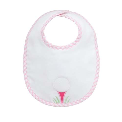 Golf Applique Basic Bib, Pink