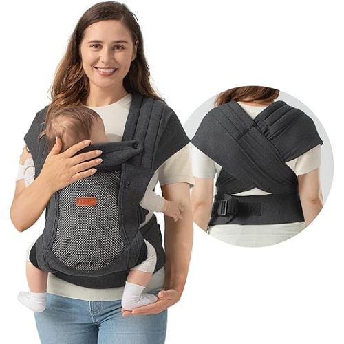 besrey Baby Carrier Newborn, Mesh Baby Wraps Carrier for Mom Dad, Mens Front Back Infant Carrier, Soft Summer Baby Holder Carrier, Baby Gift Wrap, Cloth Shirt Kangaroo Carrier, Forward Chest Carrier