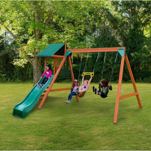 Basic Swing Set with Slide from Swing-n-Slide