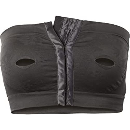 Dr. Brown's Hands-Free Strapless Front-Close Pumping Bra for Breastfeeding - Black - L/XL