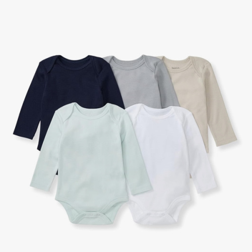 Burt's Bees Baby Unisex Organic Cotton Short and Long Sleeve Bodysuits, 5-Pack