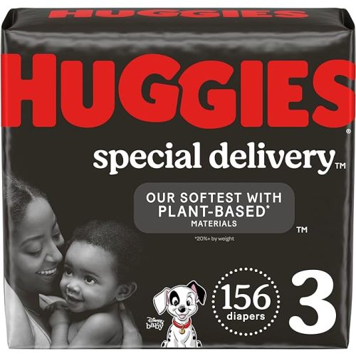Huggies Special Delivery Hypoallergenic Baby Diapers Size 3 (16-28 lbs), 156 Ct, Fragrance Free, Safe for Sensitive Skin