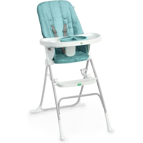 Ingenuity Sun Valley Compact Folding Baby High Chair, Food-Grade Safe Plate, 5-Point Harness, for Ages 6 Months and Up, Unisex - Teal