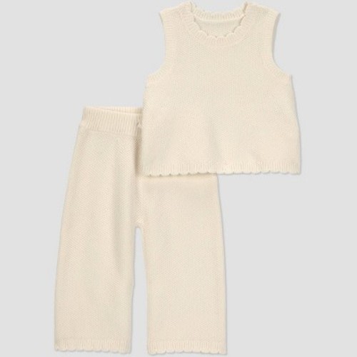 Carter's Just One You® Baby Girls' 2pc Sweater Tank and Pants Set - Cream 6M