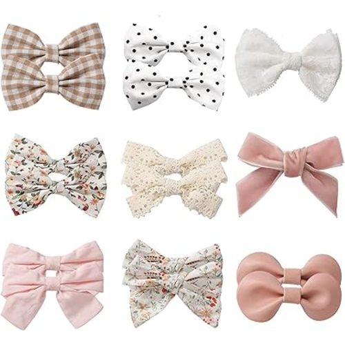 Baby Hair Clips Fully Lined Non Slip Hair Pins Baby Girls Hair Bows Barrettes Hair Accessories for Little Girls Infants Toddlers