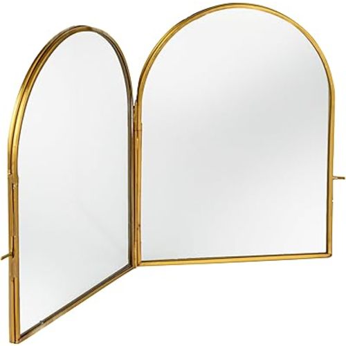Creative Co-Op Elegant Brass and Glass Arched Photo Frame, Brass Color