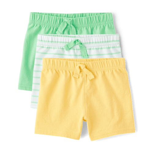 Baby Boys Striped Shorts 3-Pack - White