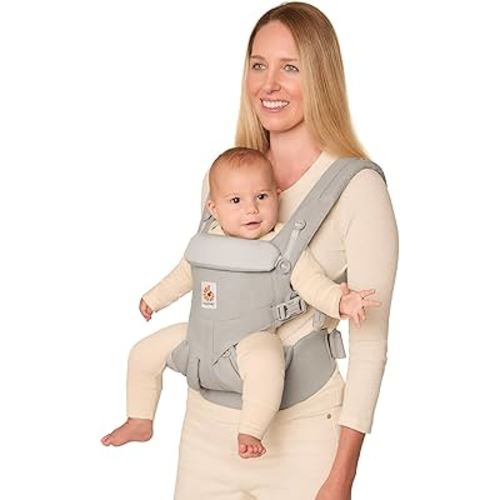 Ergobaby Omni Classic Baby Carrier Newborn to Toddler - Breathable Baby Carriers for Summer - All-Position Carrier with Lumbar Support (7-45 Pounds), Cotton, Pearl Grey