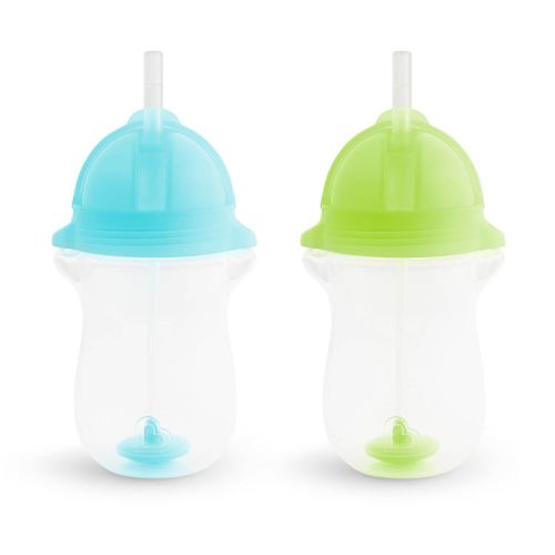 Munchkin 2pk Click Lock Weighted Straw Cup 20oz - Blue/Green