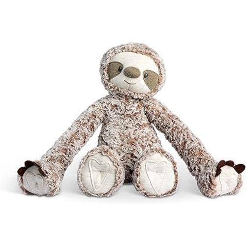 DEMDACO Heartful Hugs Sloth Brown and Tan 17.5 Inch Weighted Plush Stuffed Animal