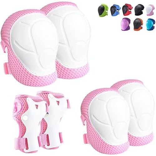 Knee Pads for Kids Knee Pads and Elbow Pads Toddler Protective Gear Set Kids Elbow Pads and Knee Pads for Girls Boys with Wrist Guards 3 in 1 for Skating Cycling Bike Rollerblading Scooter [Upgraded]