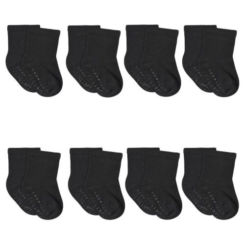 Gerber Baby Wiggle-Proof™ Jersey Crew Socks - Black - 6-12 Months - 8-Pack
