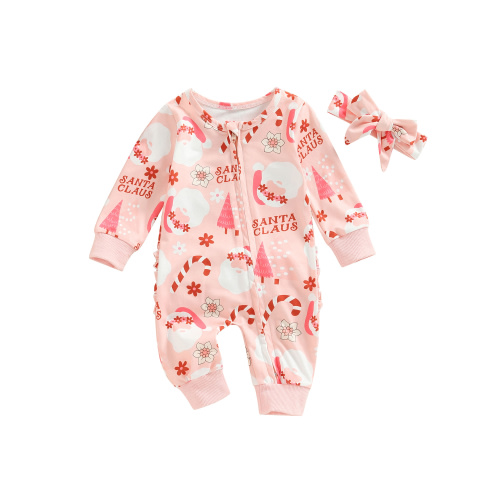 Newborn Baby Girl Christmas Outfit Gingerbread Onesie Zipper Romper Jumpsuit Xmas Outfit Fall Winter Clothes