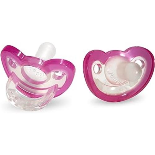 RaZbaby JollyPop Baby Pacifier Plus, 3m+, Pink, Double Pack