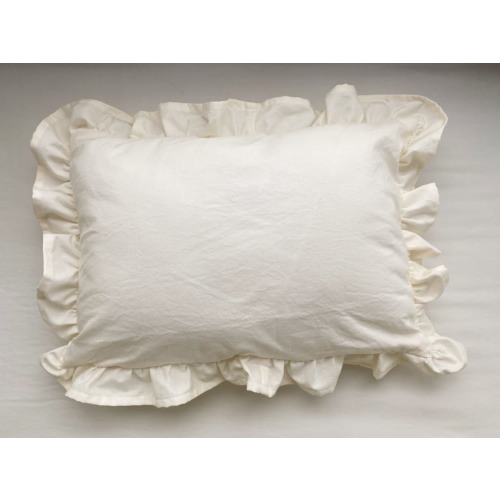 Ivory Ruffled Crib Pillow | High Cotton Textile