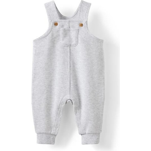 Organic Waffle Dungaree, 3-6M