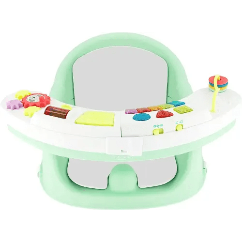 Infantino Music & Lights 3-in-1 Discovery Seat and Booster - Convertible, Infant Activity and Feeding Seat with Electronic Piano for Sensory Exploration, for Babies and Toddlers, Mint