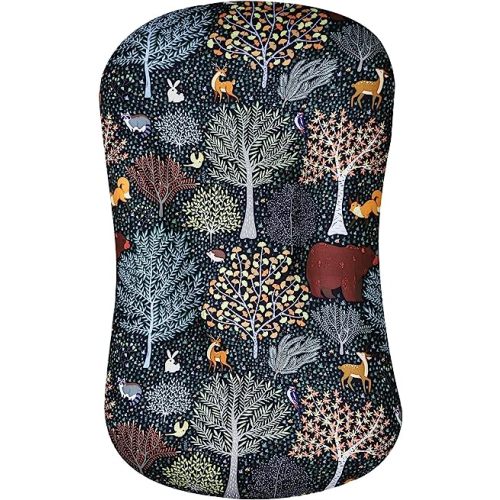 Newborn Lounger Cover for Boys and Girls Removable Cover Ultra Soft Comfortable Lounger Slipcover for Infant Lounger Pillow Forest Animals