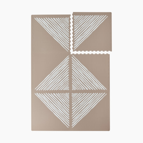 Toddlekind Haven Foam Play Mat | Sandy Lines Collection - Tan, 6X8