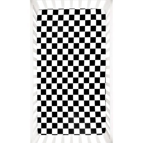 DILIMI Fitted Crib Sheets for Baby Boys and Girls, Ultra-Soft Breathable Baby Crib Sheet Fits Standard Crib and Toddler Mattress, Black Checkered