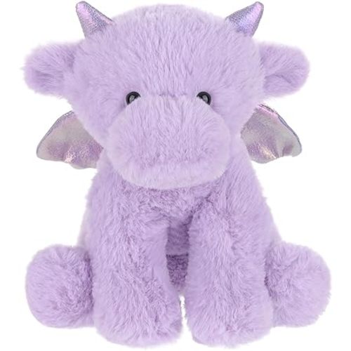 Apricot Lamb Purple Dragon Plush Stuffed Animals for Kids, Soft Cute Plush Toys for Baby Girl and Boy, Fluffy Purple Dragon Purple 7.9 Inches