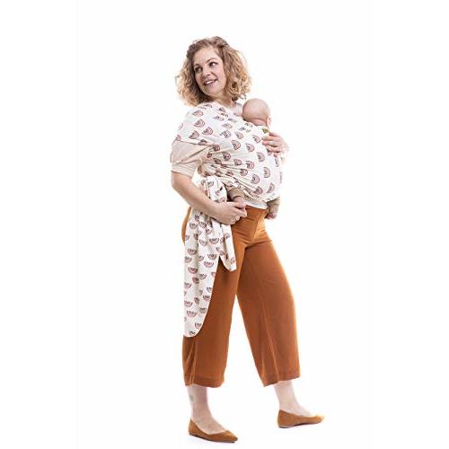 Boba Baby Wrap Carrier - Original Baby Carrier Wrap Sling for Newborns - Baby Wearing Essentials - Newborn Wrap Swaddle Holder, Newborn to Toddler Infant Sling (Serenity Rainbows)