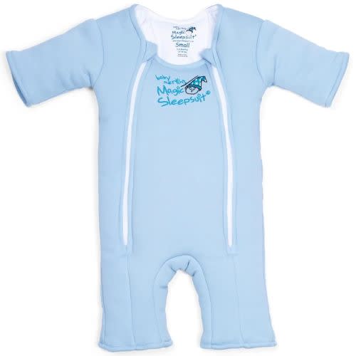 Magic Sleepsuit Baby Merlin's Cotton Baby Swaddle 3-6 Months - Blue - Small 12-18lbs