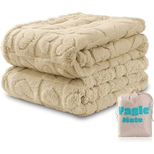 2 Pcs Cream White Small Blanket for Kids Soft Cozy Throw Blankets for Bed, Cute Small Travel Blanket, 40 X 50