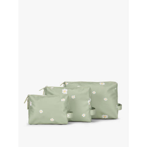 Water Resistant Zippered Pouch Set (3 Pieces) in Daisy | CALPAK