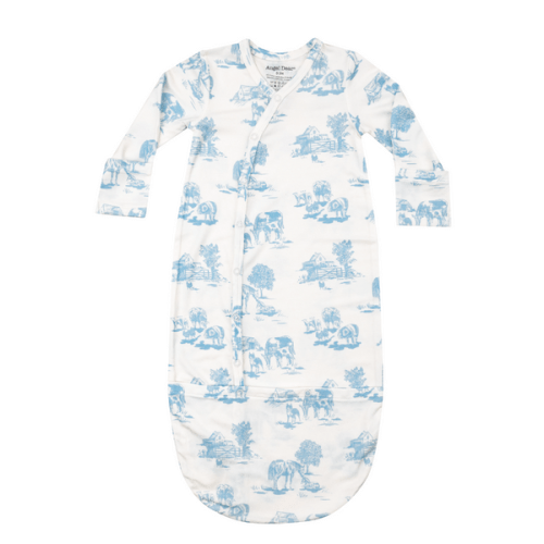 Farm Toile – Gown Blue Newborn