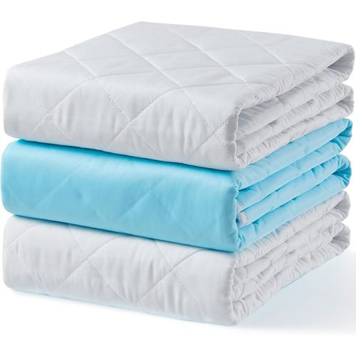 KANECH Washable Waterproof Underpads 18"x24" (3 Pack) – Reusable Incontinence Bed Pads for Adults, Kids & Pets, Non-Slip, Silent, Machine Washable – for Chair, Crib, Bassinet
