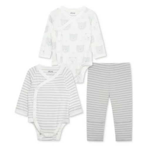 Baby Bears Bodysuits & Striped Pants, 3 Piece Set