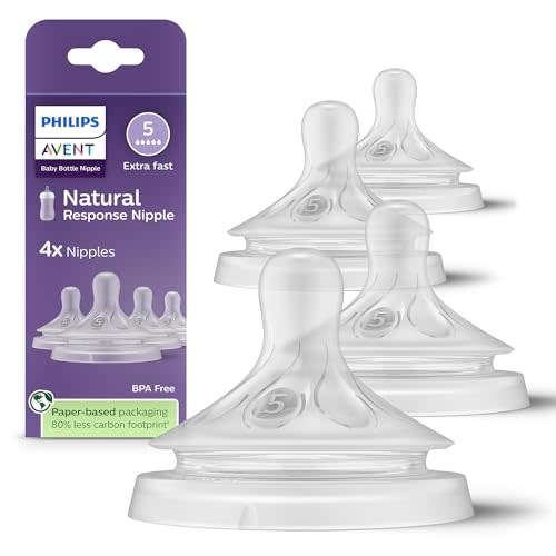 Philips Avent Natural Response Nipples, Extra Fast Flow (Flow 5), 4-Pack, SCY965/44