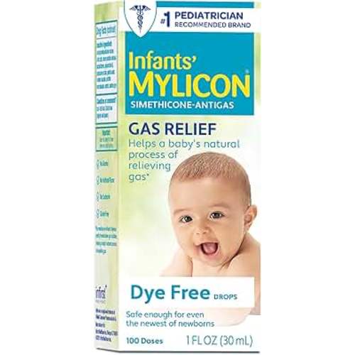 Mylicon Infants Gas Relief Drops for Infants and Babies, Dye Free Formula, Recommended by Pediatricians, Safe for All Ages (1 Fluid Ounce)