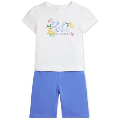 Baby Girls Floral Logo Tee & Pant Set
