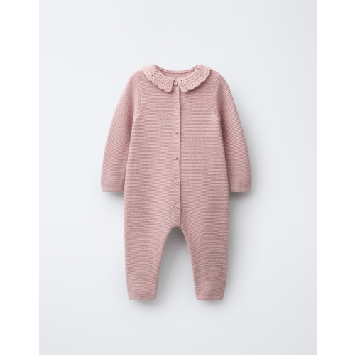 CROCHET KNIT JUMPSUIT - Mid-pink | ZARA United States
