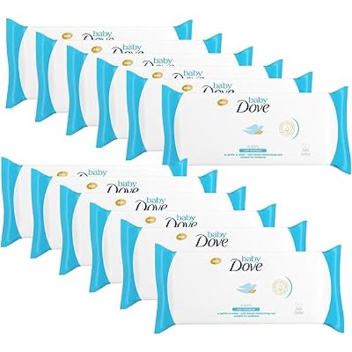 Dove Baby Wipes, Rich Moisture, 50 Count (Pack of 12)