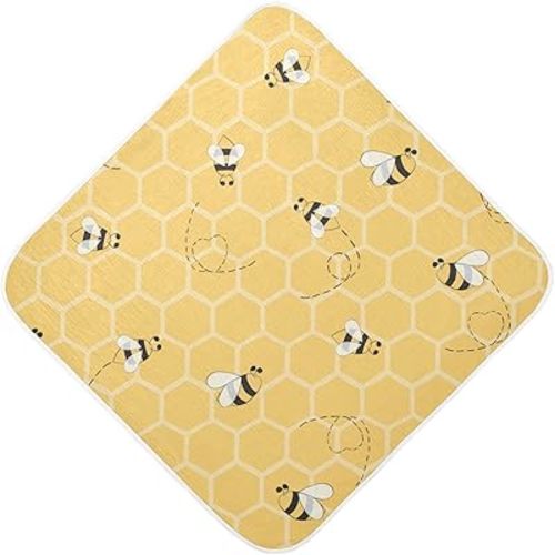 Honey Bees Baby Boys Girls Bath Towel Yellow Bumblebee Beehive Hooded Towels Newborn Toddlers Organic Cotton Washcloths Shower Beach Towel 30 x 30 Inch