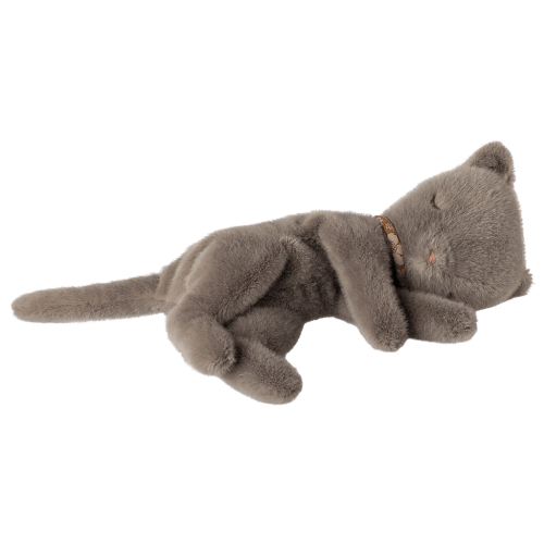 Sleeping kitten plush, Small - Grey
