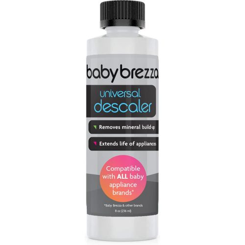Baby Brezza Descaler 8 oz. Made in USA. Universal Descaling Solution for Baby Brezza and other baby appliances. Removes mineral build-up and extends your machine’s lifespan.