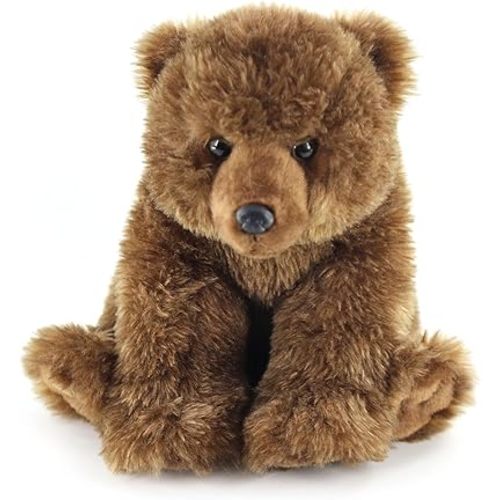 The Petting Zoo Grizzly Bear Stuffed Animal Plushie, Gifts for Kids, Wild Onez Animals, Bear Plush Toy, 12 inches
