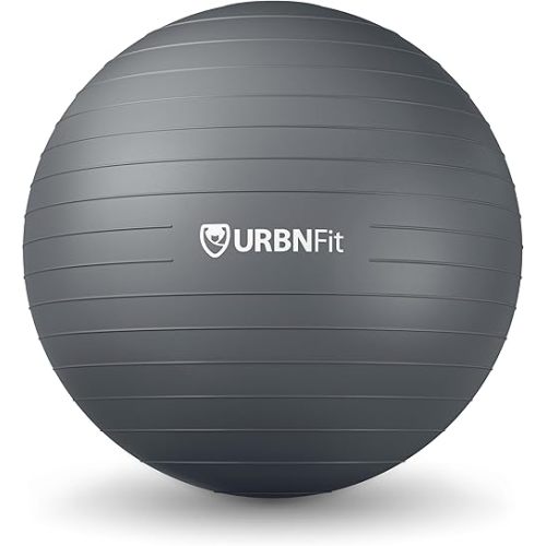 URBNFit Exercise Ball - Yoga Ball in Multiple Sizes for Workout, Pregnancy, Stability - Anti-Burst Swiss Balance Ball w/Quick Pump - Fitness Ball Chair for Office, Home, Gym